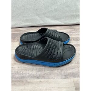 Mens Hoka One One Ora Recovery Slide 1099673 10 Sandals Ebony Blue Sport Shoes